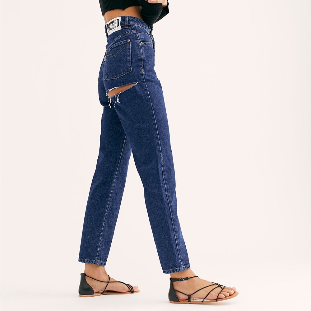 The Ragged Priest Back Slash Mom Jeans